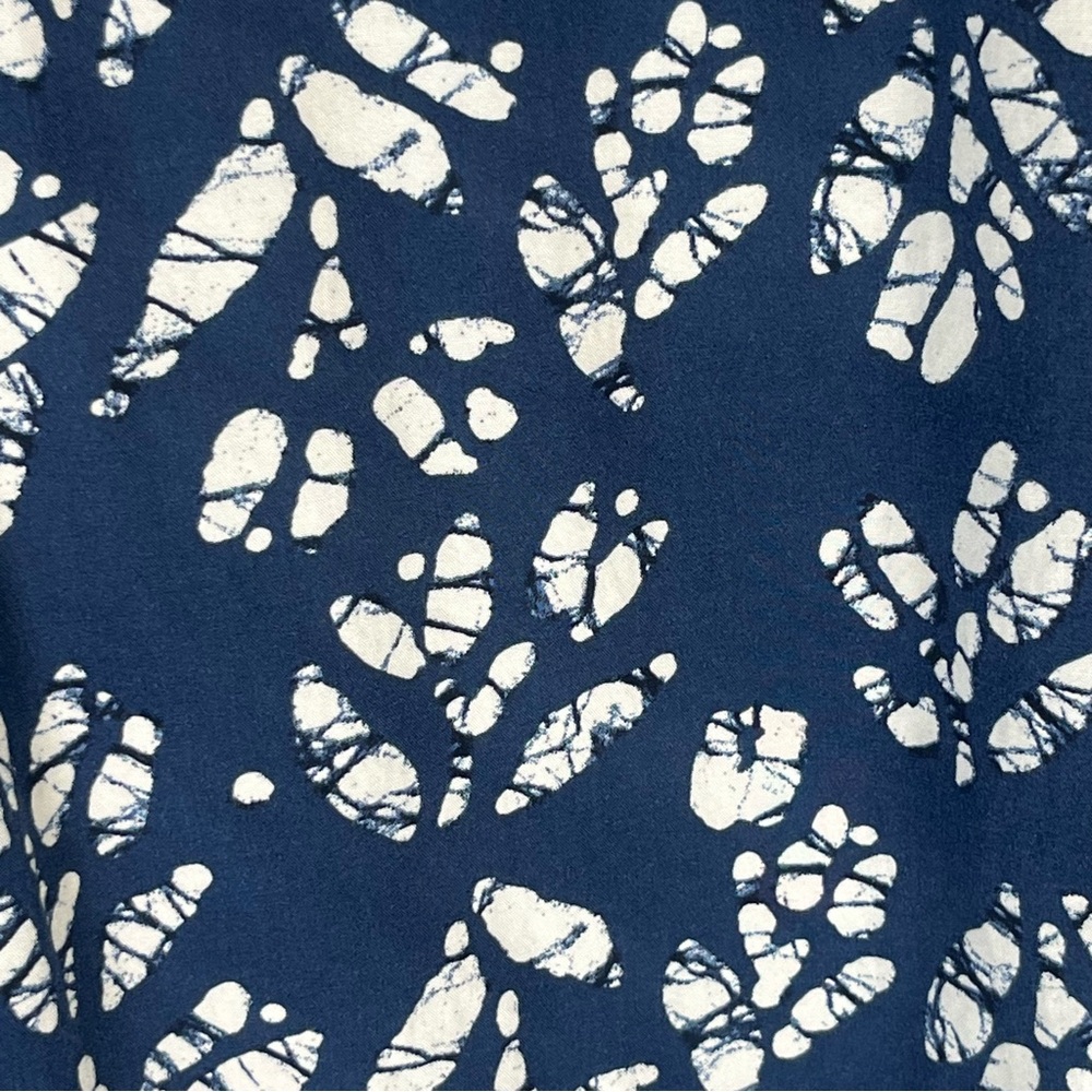 Scotch & Soda Men's Short Sleeve‎ Batik Leaf Print Shirt Navy & White Size Large - Picture 10 of 10